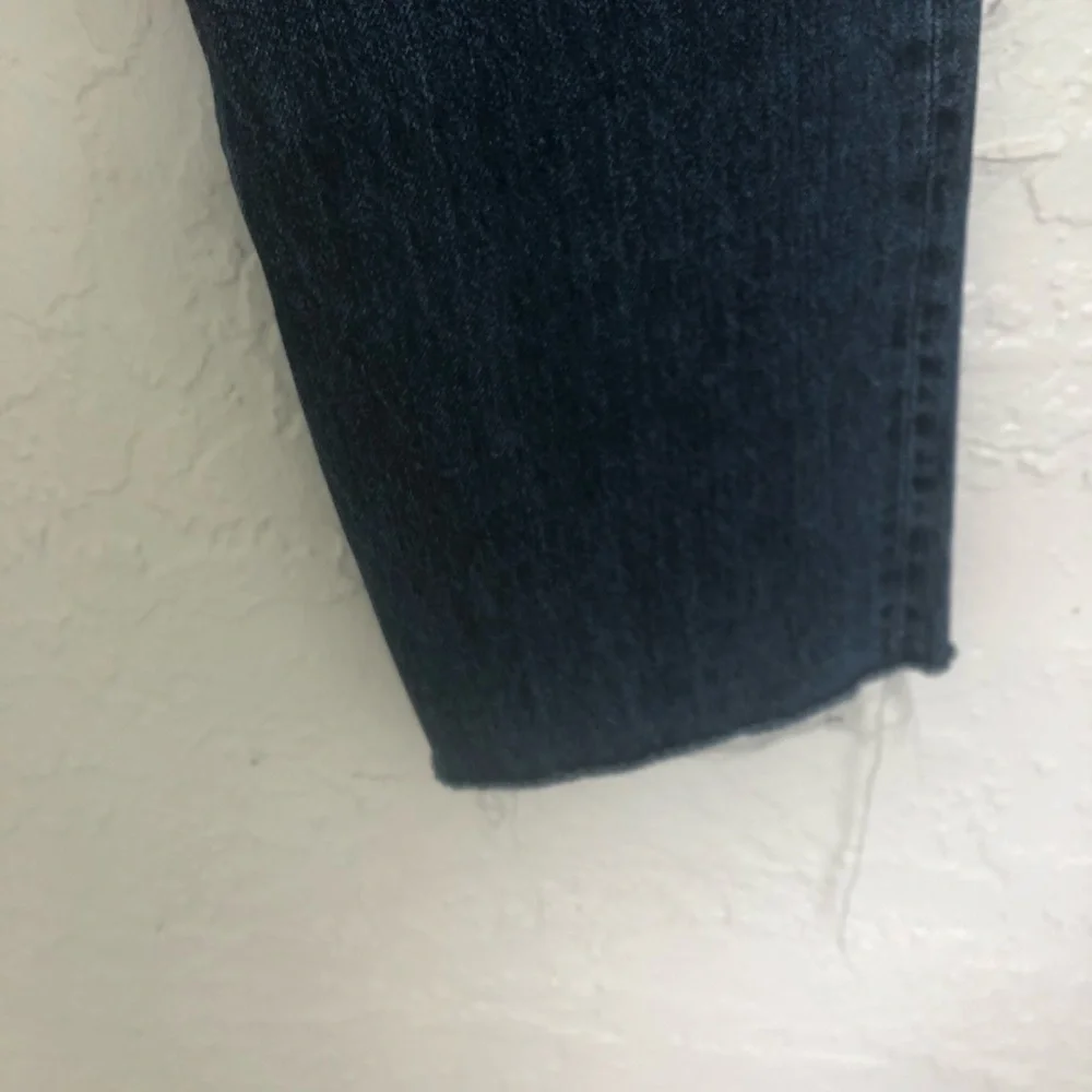 GRLFRND Jeans Tatum High Rise Straight Cropped Raw Hem Stretch Jeans Size 28